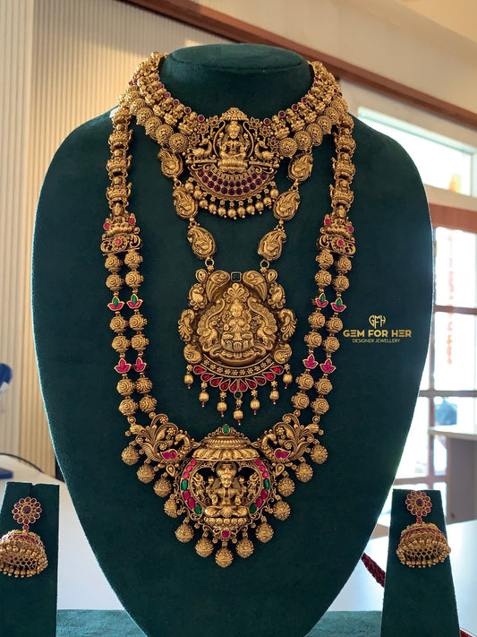 South Queen Look Gold Work Combo Set