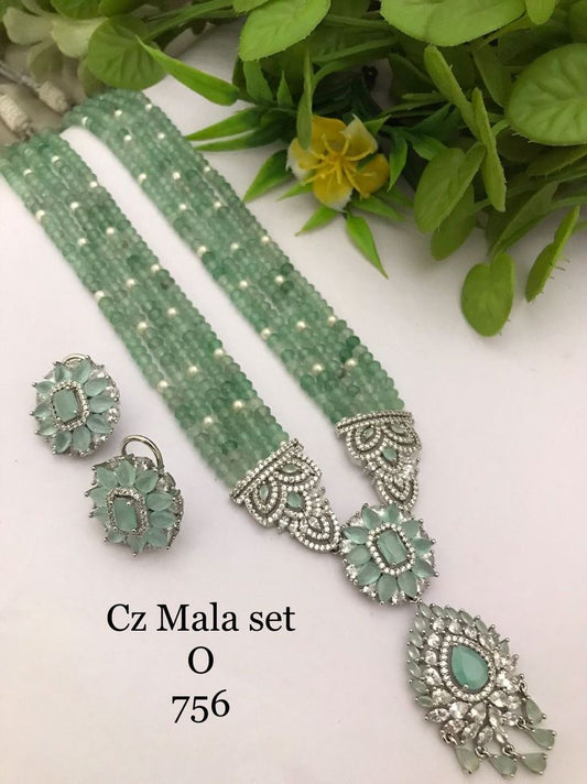 Traditional Mala Necklace With CZ Work