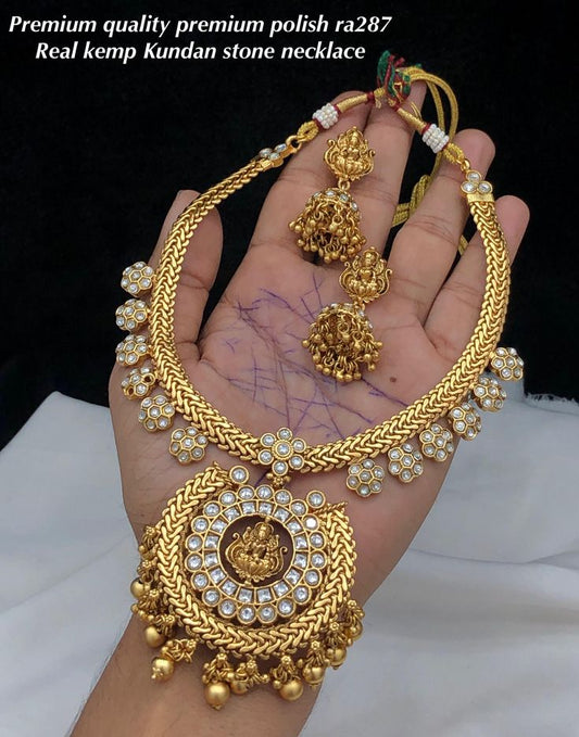 Super Sale Designed Real Kempu Necklace Set