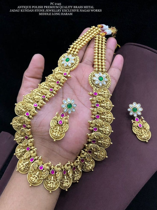Jharna Super Kemp and Coin Golden Necklace
