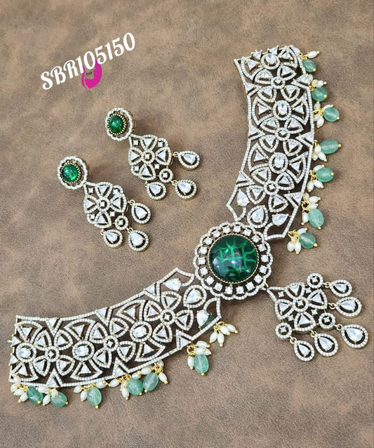 SBS Designed AD stone Necklace Set